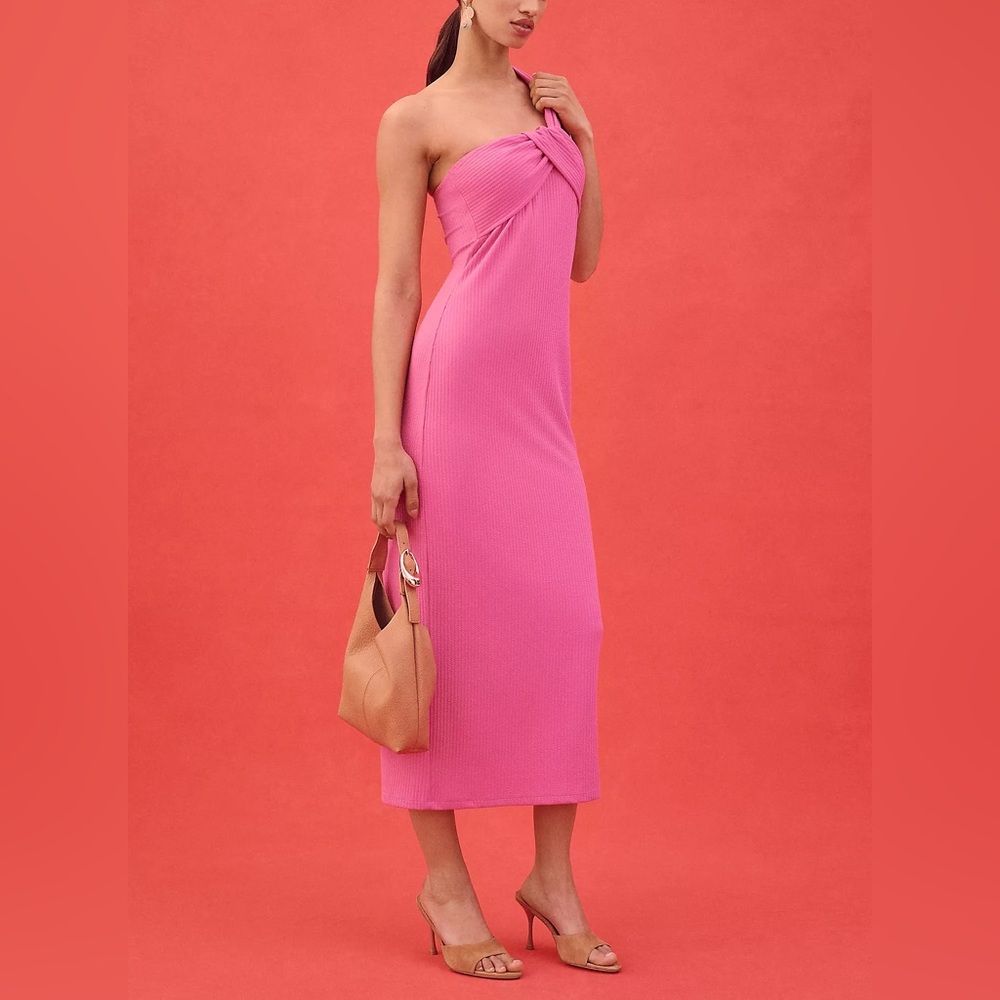 ANTHROPOLOGIE Porridge Antonia Twist-Front Ribbed Maxi Dress NWT Size Medium